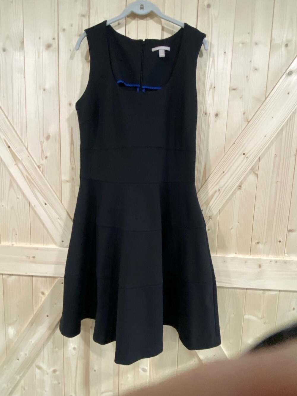 Banana Republic Black Sleeveless Paneled Fit and Flare Dress Tall 16